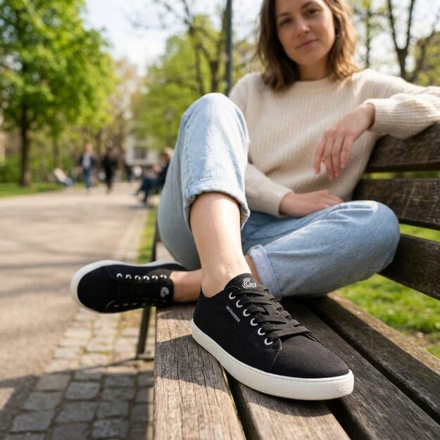 Barefoot Tenisky GROUNDIES&reg; Lima Čern&eacute;