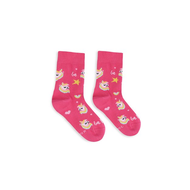 Kids barefoot Socks Be Lenka Kids - Crew - Unicorn - BubleGum Pink