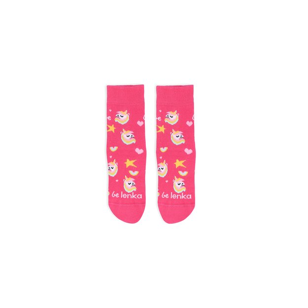 Kids barefoot Socks Be Lenka Kids - Crew - Unicorn - BubleGum Pink