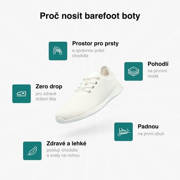 Barefoot Tenisky GROUNDIES&reg; Balance 2.0 B&iacute;l&eacute;
