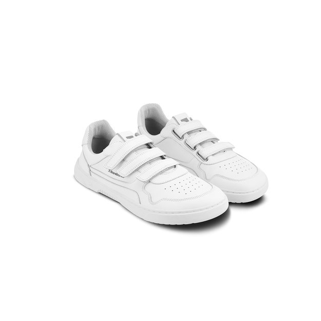 Barefoot Sneakers Barebarics Zing Velcro - All White - Leather