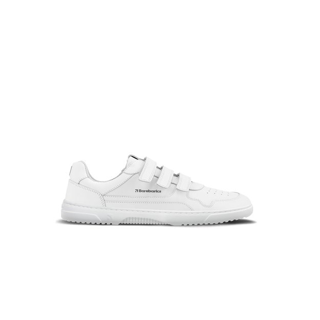 Barefoot Sneakers Barebarics Zing Velcro - All White - Leather