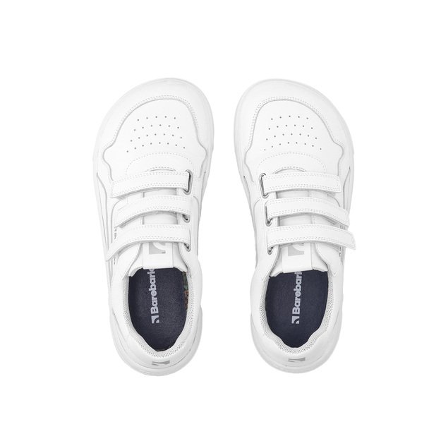 Barefoot Sneakers Barebarics Zing Velcro - All White - Leather