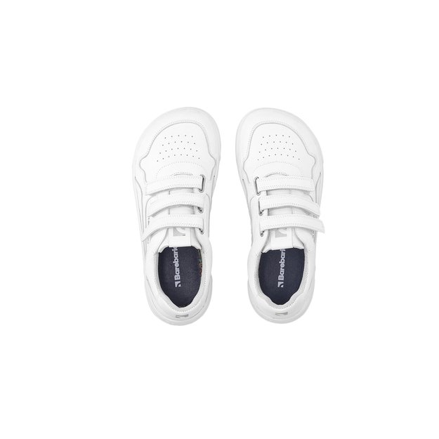 Barefoot Sneakers Barebarics Zing Velcro - All White - Leather