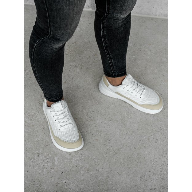 Barefoot Sneakers Barebarics Vaporo - White & Beige