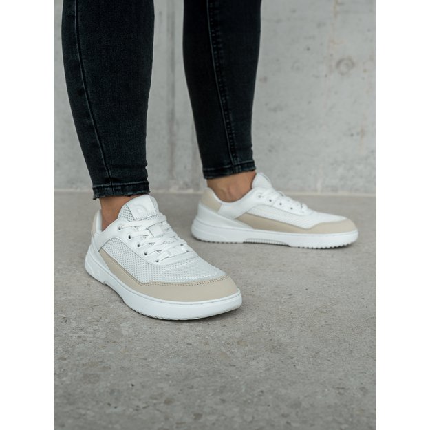 Barefoot Sneakers Barebarics Vaporo - White & Beige