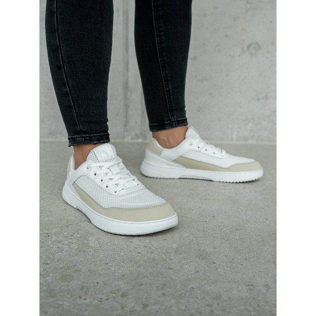 Barefoot Sneakers Barebarics Vaporo - White & Beige