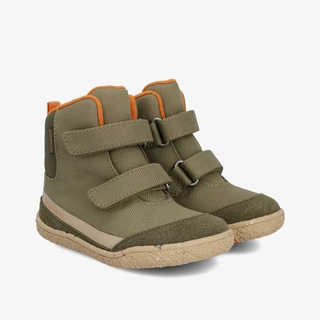Dětsk&eacute; Barefoot Zateplen&eacute; Kotn&iacute;kov&eacute; Boty GROUNDIES&reg; Ottawa Khaki Oranžov&eacute;