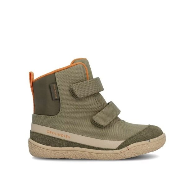 Dětsk&eacute; Barefoot Zateplen&eacute; Kotn&iacute;kov&eacute; Boty GROUNDIES&reg; Ottawa Khaki Oranžov&eacute;