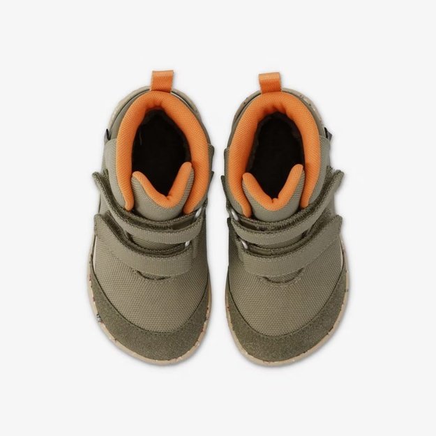 Dětsk&eacute; Barefoot Zateplen&eacute; Kotn&iacute;kov&eacute; Boty GROUNDIES&reg; Ottawa Khaki Oranžov&eacute;