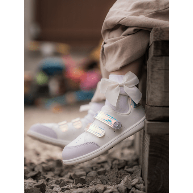 Kids barefoot sneakers Be Lenka Energise Kids - White & Iridescent