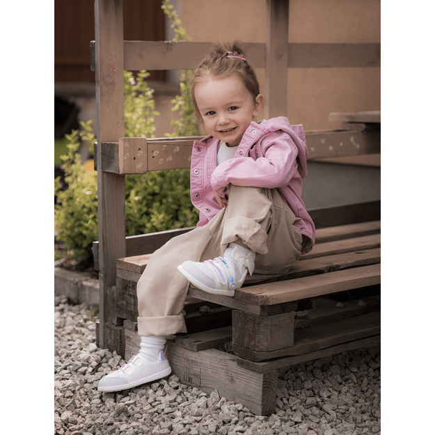 Kids barefoot sneakers Be Lenka Energise Kids - White & Iridescent