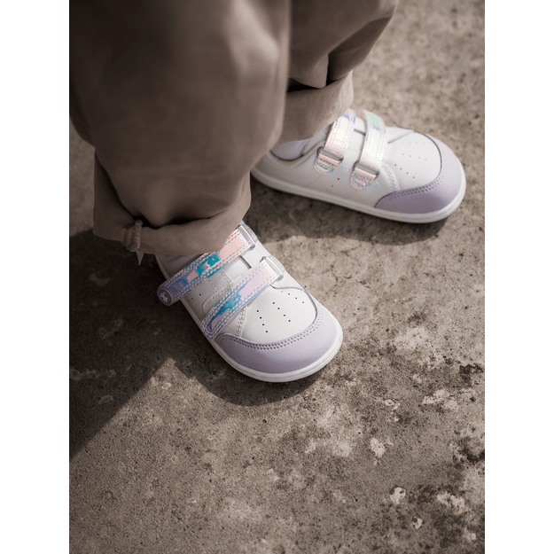 Kids barefoot sneakers Be Lenka Energise Kids - White & Iridescent