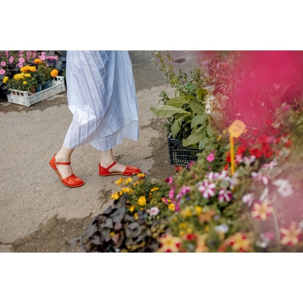 Minimus barefoot odinės basutės Crane raudona 2