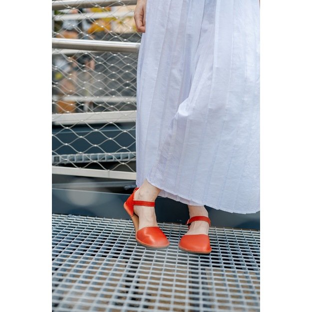 Minimus barefoot odinės basutės Crane raudona 3
