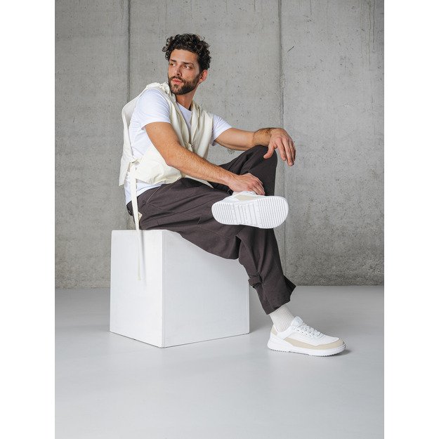 Barefoot Sneakers Barebarics Vaporo - White & Beige