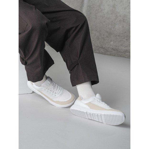 Barefoot Sneakers Barebarics Vaporo - White & Beige