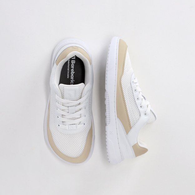 Barefoot Sneakers Barebarics Vaporo - White & Beige