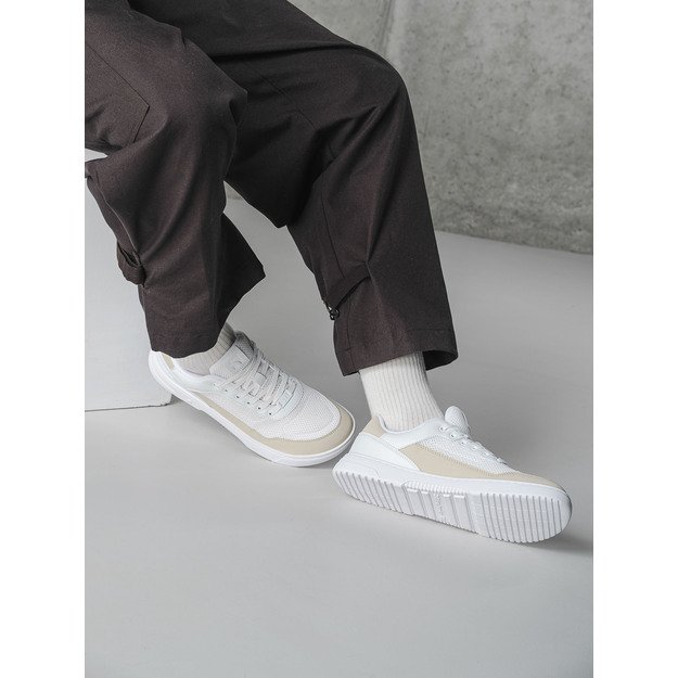 Barefoot Sneakers Barebarics Vaporo - White & Beige