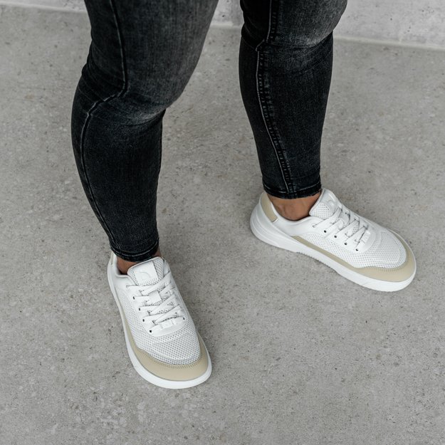 Barefoot Sneakers Barebarics Vaporo - White & Beige