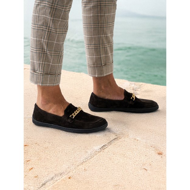 Barefoot Moccasins Be Lenka Prestage - Dark Brown & Gold