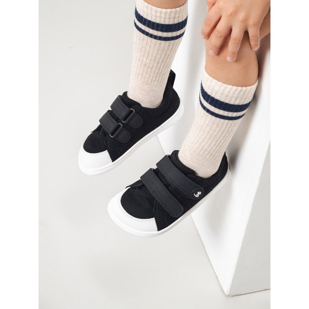 Kids barefoot sneakers Be Lenka Canvi Preschool - Black & White