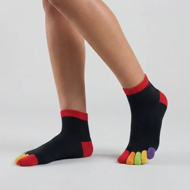 Knitido Essentials Rainbows Ankle prištuotos kojinės spalvotos