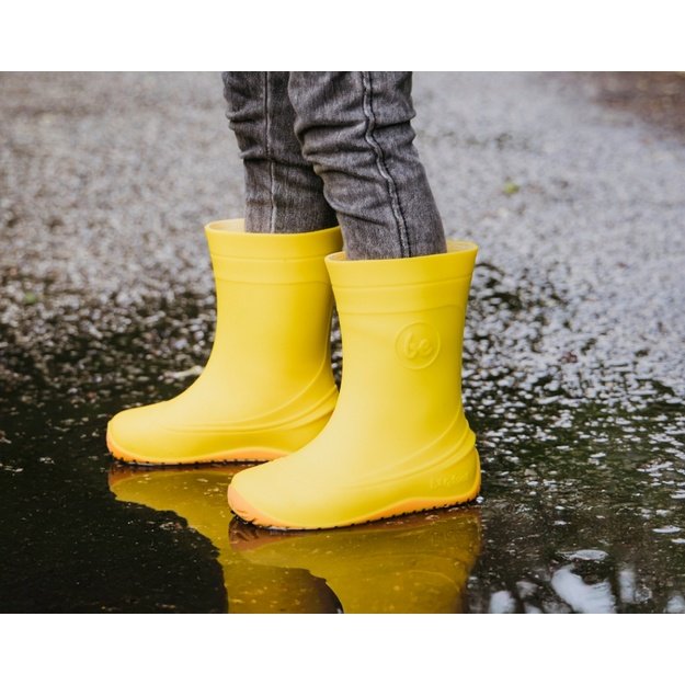 Kids Barefoot Rain Bootss Be Lenka Pudds - Yellow