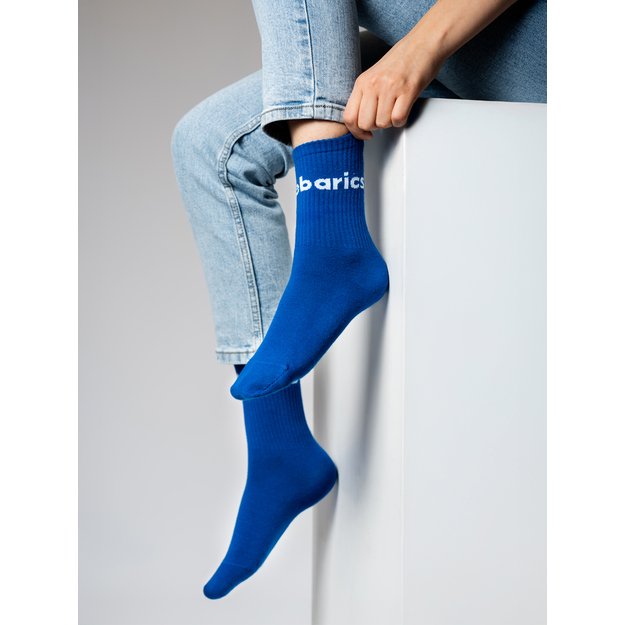 Barebarics - Barefoot Socks - Crew - Blue - Big logo - 3 pack