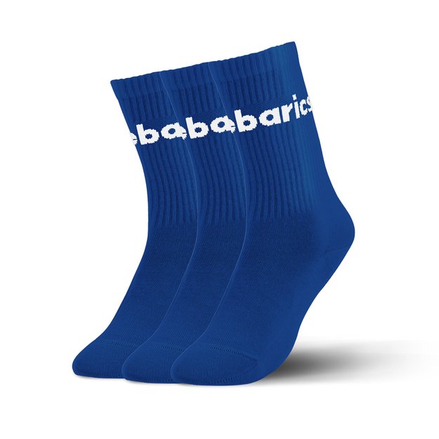 Barebarics - Barefoot Socks - Crew - Blue - Big logo - 3 pack