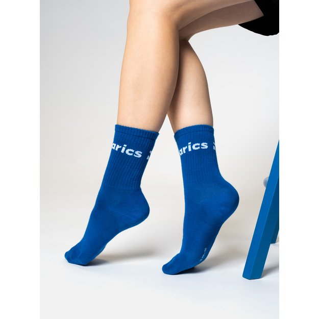 Barebarics - Barefoot Socks - Crew - Blue - Big logo - 3 pack