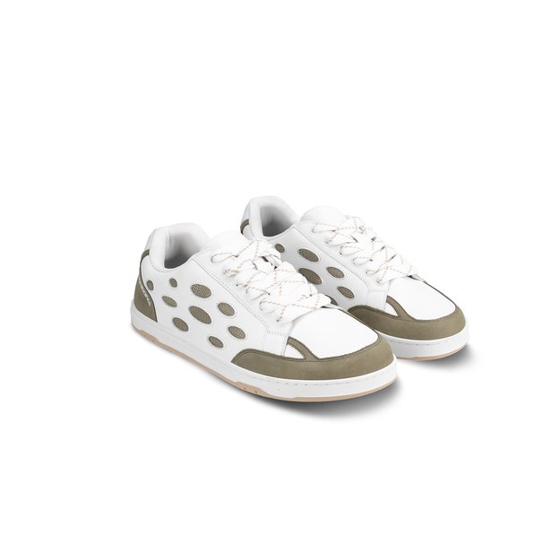 Barefoot Sneakers Barebarics Fusion - White & Army Brown