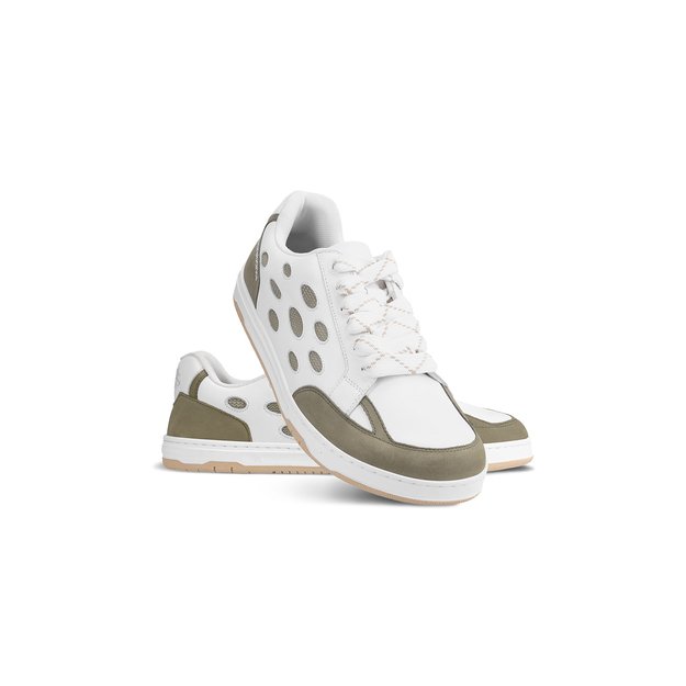 Barefoot Sneakers Barebarics Fusion - White & Army Brown