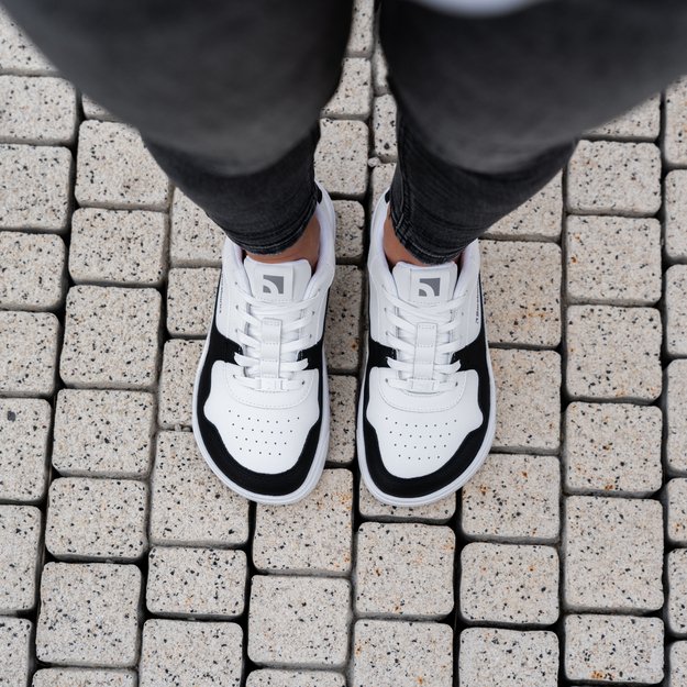 Barefoot Sneakers Barebarics Zing - White & Black - Leather