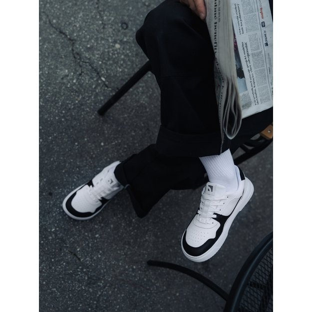 Barefoot Sneakers Barebarics Zing - White & Black - Leather