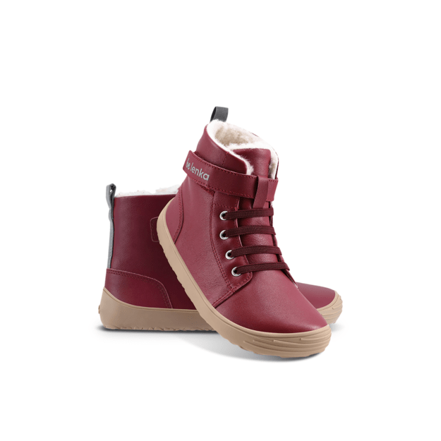 Winter barefoot boots Be Lenka Winter Kids - Dark Cherry Red