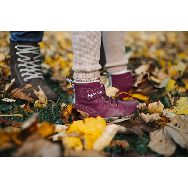 Winter barefoot boots Be Lenka Winter Kids - Dark Cherry Red