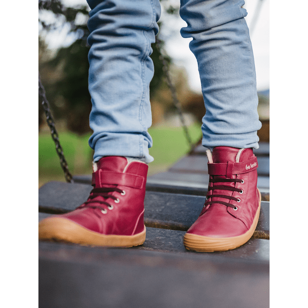 Winter barefoot boots Be Lenka Winter Kids - Dark Cherry Red