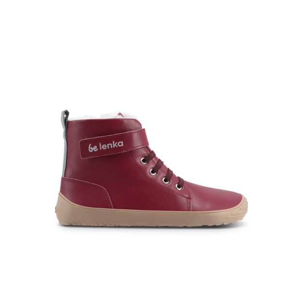 Winter barefoot boots Be Lenka Winter Kids - Dark Cherry Red
