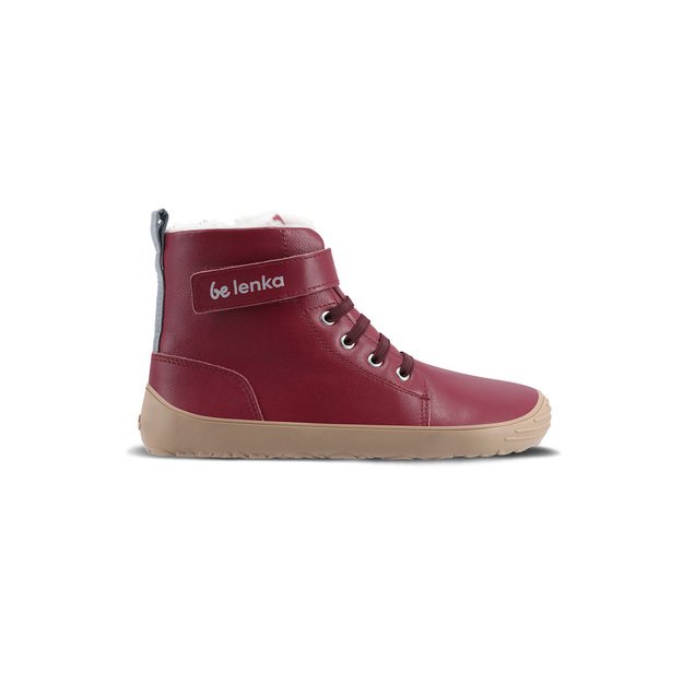 Winter barefoot boots Be Lenka Winter Kids - Dark Cherry Red