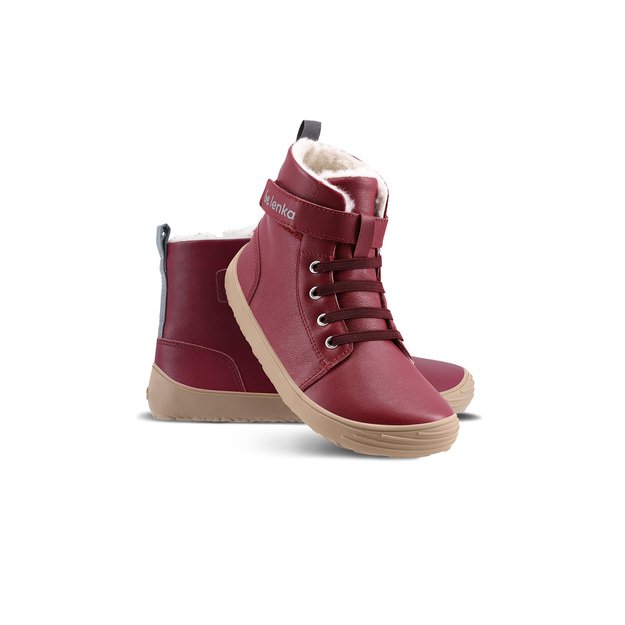 Winter barefoot boots Be Lenka Winter Kids - Dark Cherry Red