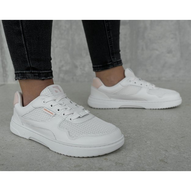 Barefoot Sneakers Barebarics Zing - Fresh - White & Coral Pink 35