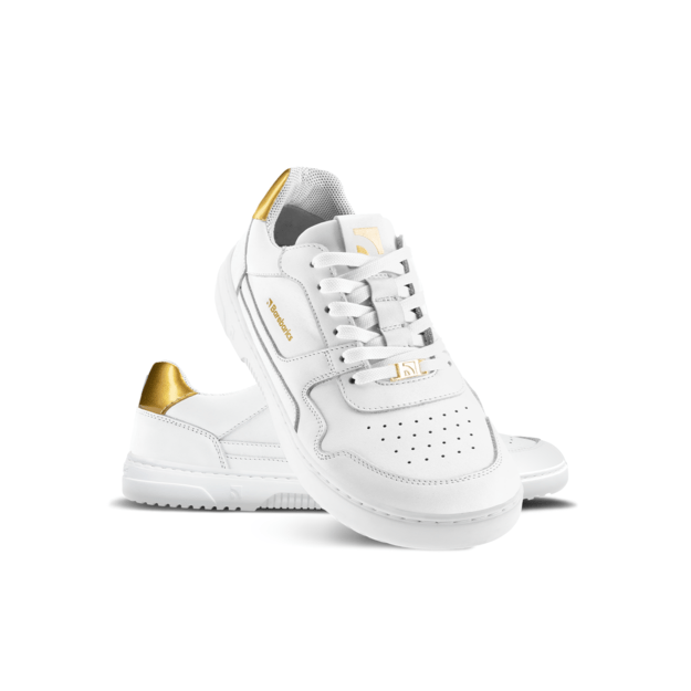 Barefoot kedai Barebarics Zing - White & Gold - Leather