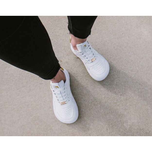 Barefoot kedai Barebarics Zing - White & Gold - Leather