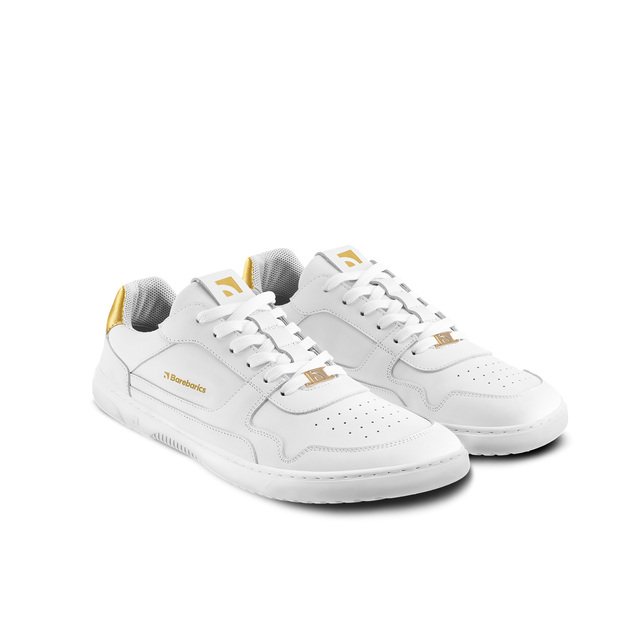 Barefoot kedai Barebarics Zing - White & Gold - Leather