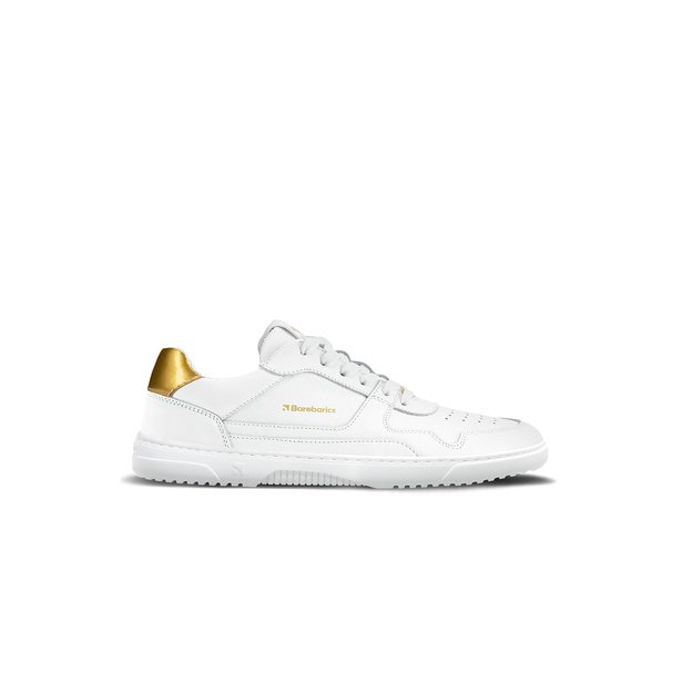 Barefoot kedai Barebarics Zing - White & Gold - Leather