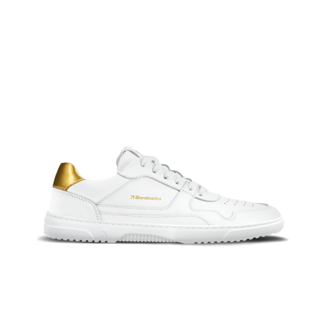 Barefoot kedai Barebarics Zing - White & Gold - Leather
