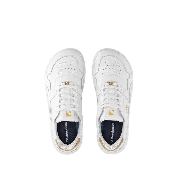 Barefoot kedai Barebarics Zing - White & Gold - Leather