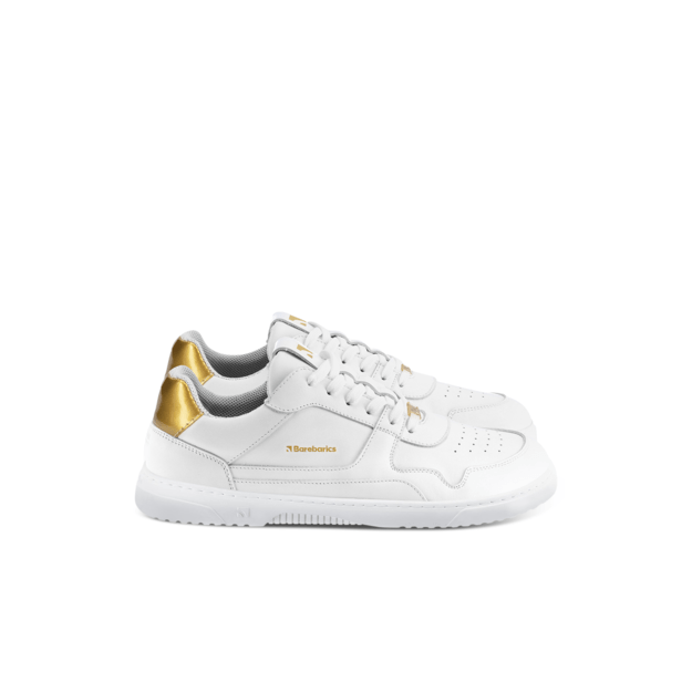 Barefoot kedai Barebarics Zing - White & Gold - Leather