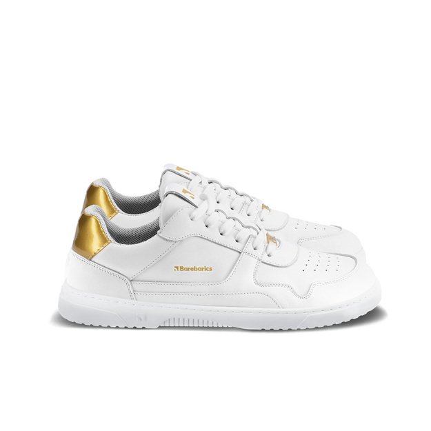 Barefoot kedai Barebarics Zing - White & Gold - Leather